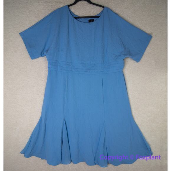 Adrianna Papell blue short sleeves‎ round neck dress, plus size 22W - Picture 1 of 12